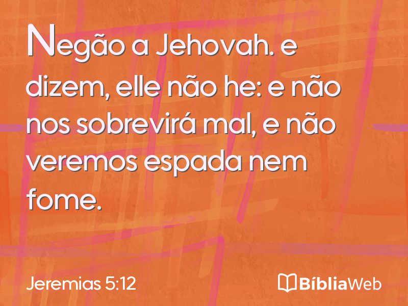 Jeremias 5:12 em imagem para compartilhar