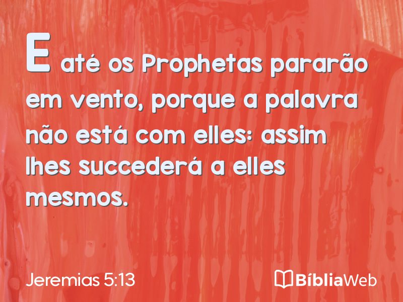 Jeremias 5:13 em imagem para compartilhar