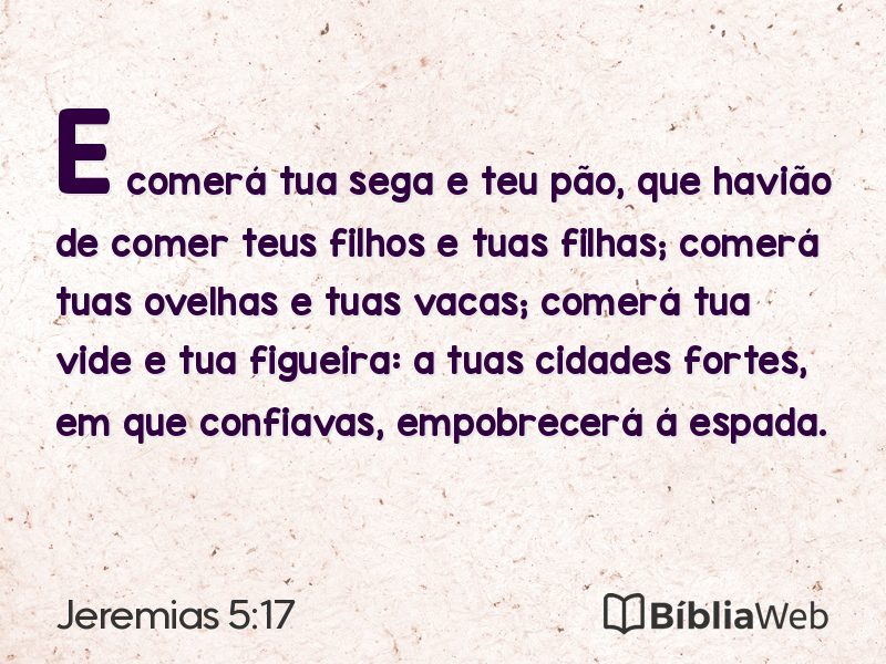 Jeremias 5:17 em imagem para compartilhar