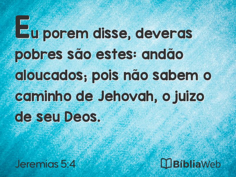Jeremias 5:4 em imagem para compartilhar