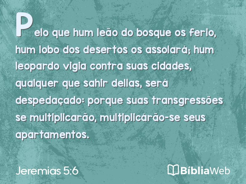 Jeremias 5:6 em imagem para compartilhar