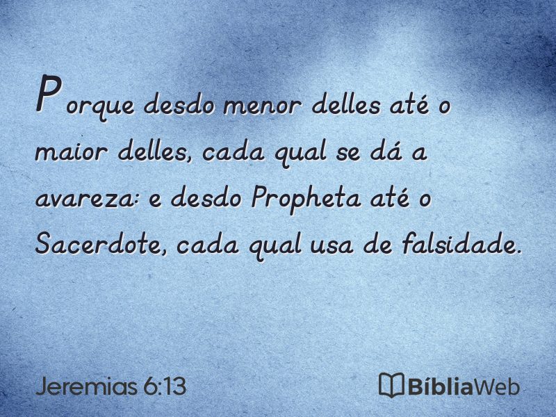 Jeremias 6:13 em imagem para compartilhar