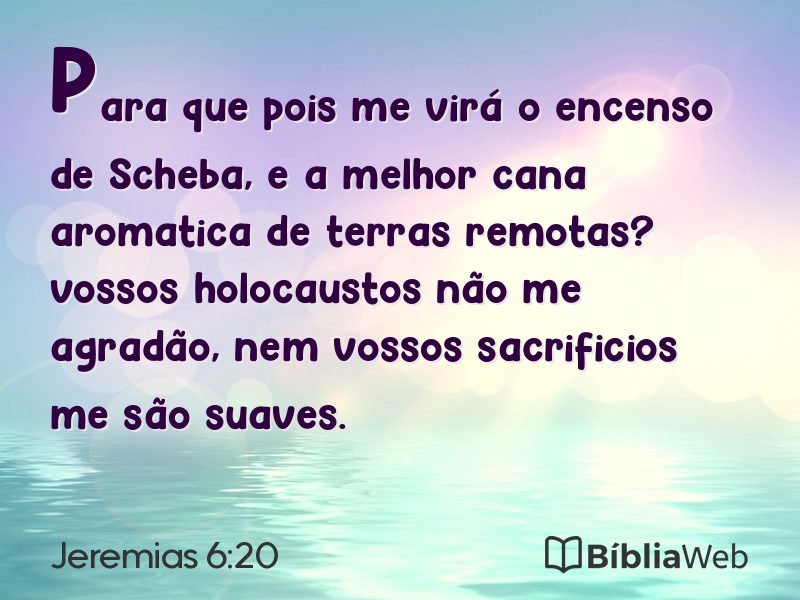 Jeremias 6:20 em imagem para compartilhar