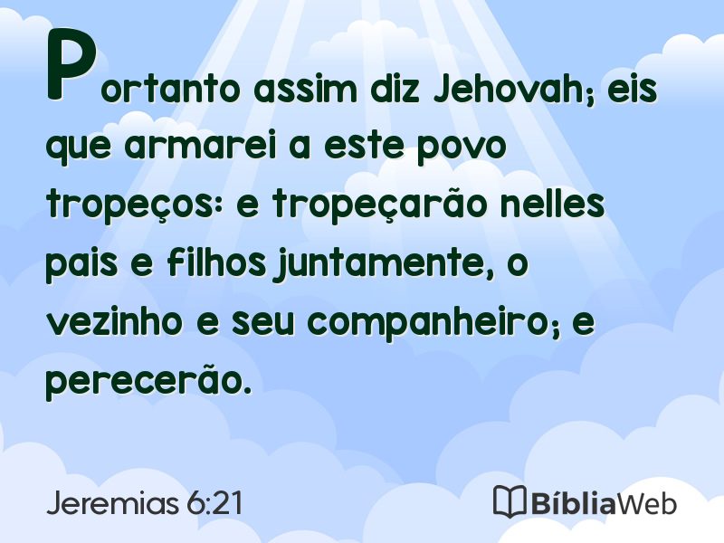 Jeremias 6:21 em imagem para compartilhar