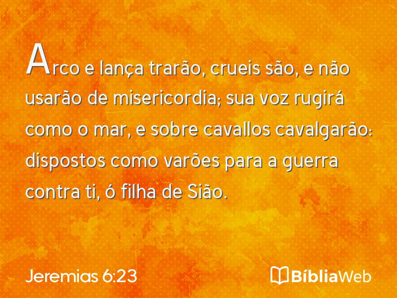 Jeremias 6:23 em imagem para compartilhar