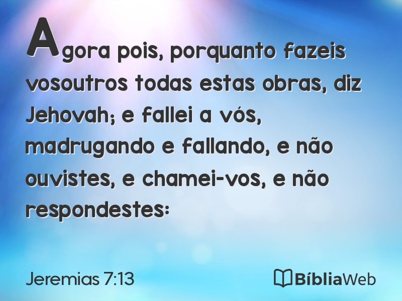 Jeremias 7:13 em imagem para compartilhar