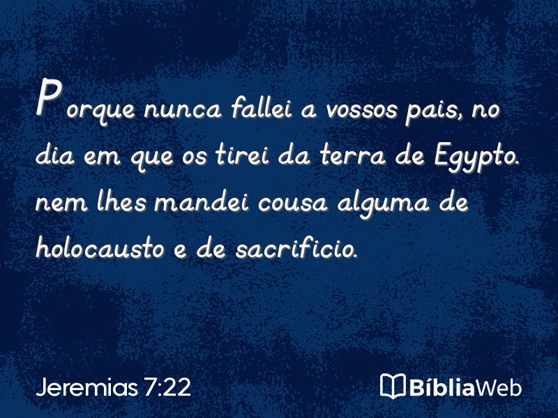 Jeremias 7:22 em imagem para compartilhar