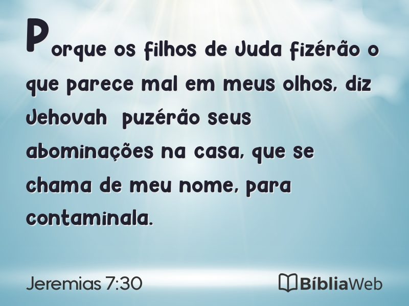 Jeremias 7:30 em imagem para compartilhar