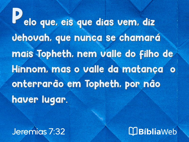 Jeremias 7:32 em imagem para compartilhar