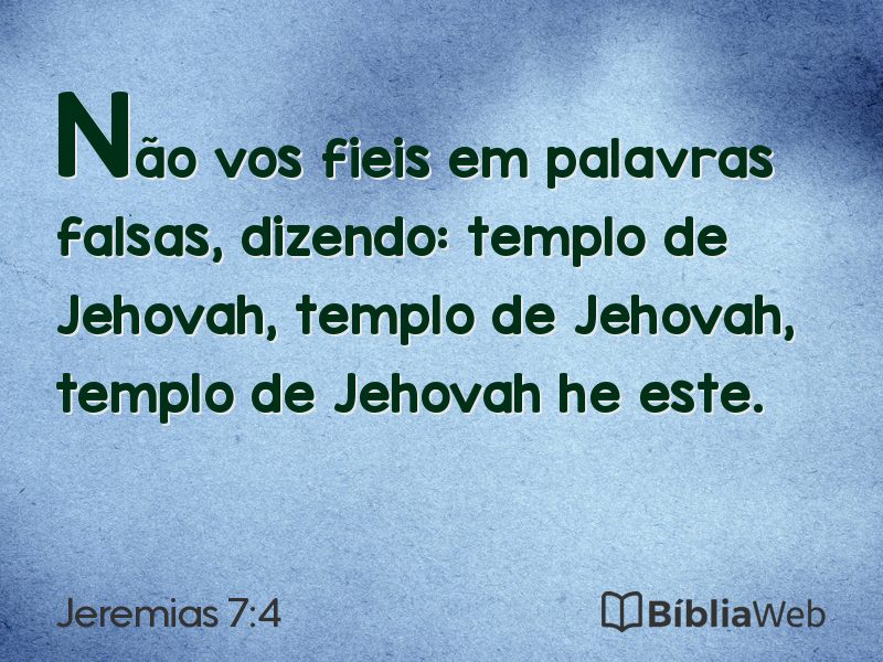 Jeremias 7:4 em imagem para compartilhar