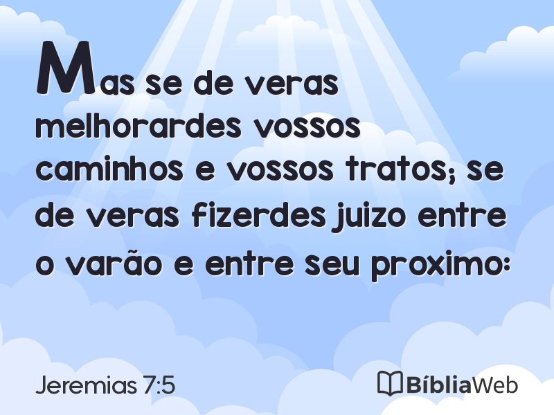 Jeremias 7:5 em imagem para compartilhar
