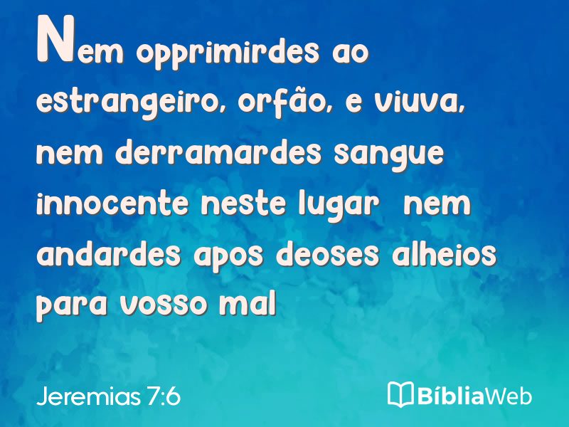 Jeremias 7:6 em imagem para compartilhar