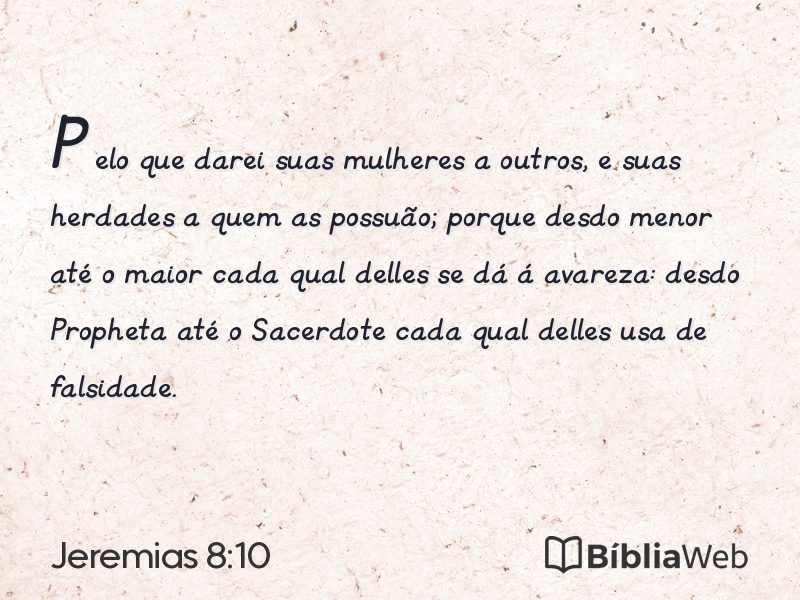 Jeremias 8:10 em imagem para compartilhar