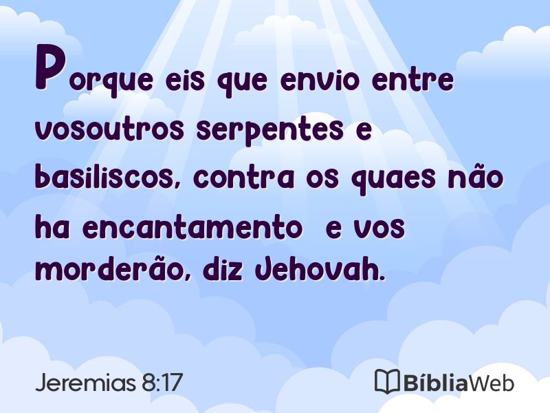 Jeremias 8:17 em imagem para compartilhar