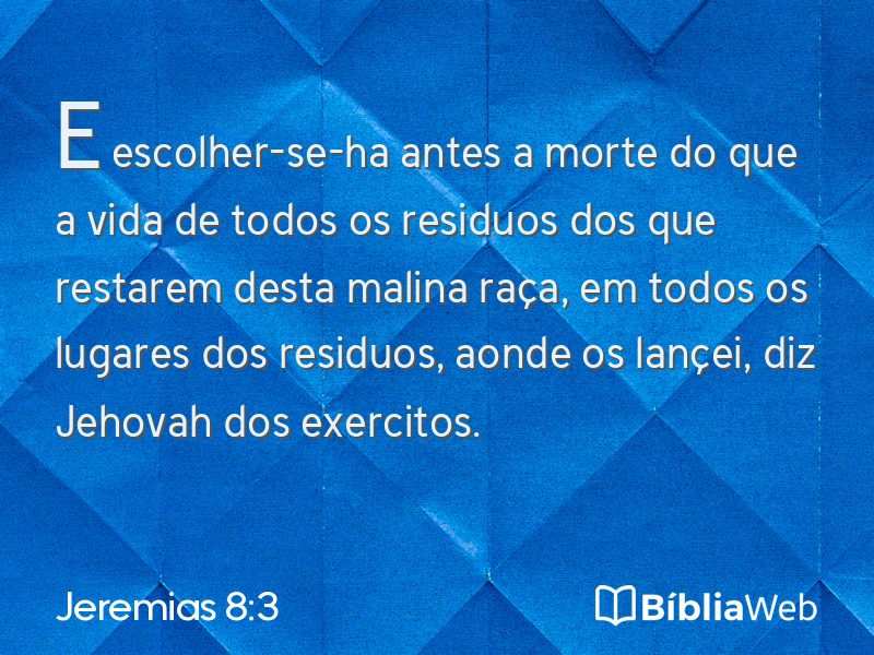 Jeremias 8:3 em imagem para compartilhar