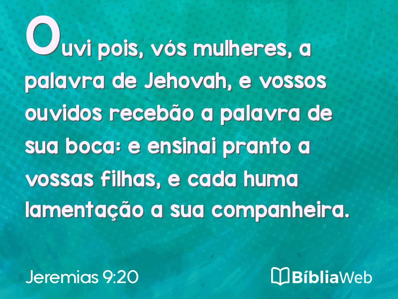 Jeremias 9:20 em imagem para compartilhar
