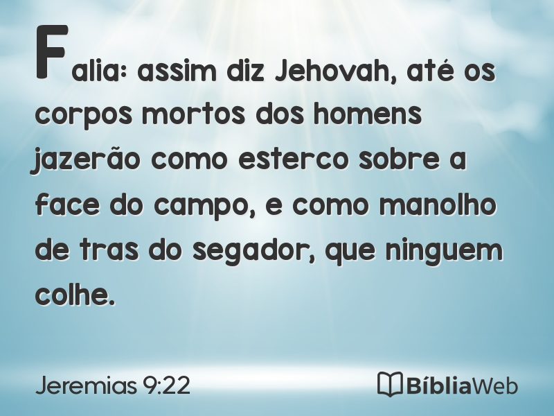 Jeremias 9:22 em imagem para compartilhar