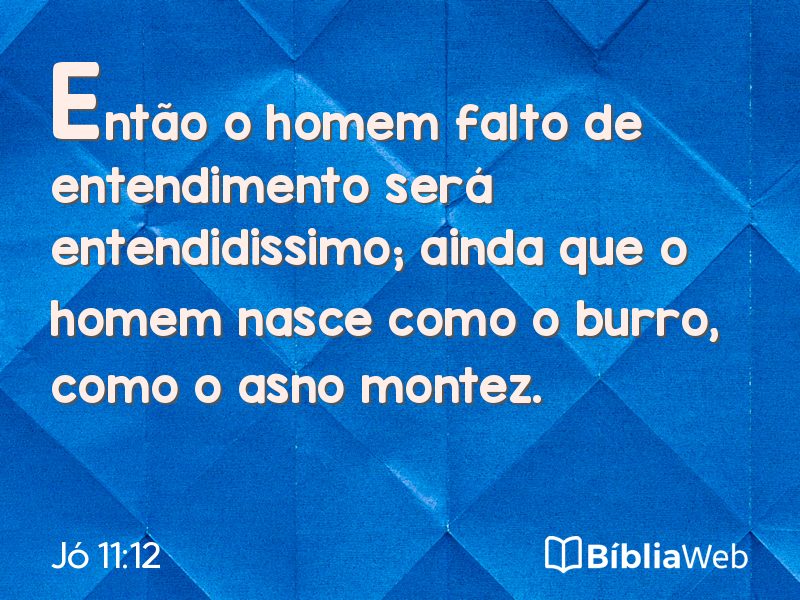 Jó 11:12 em imagem para compartilhar