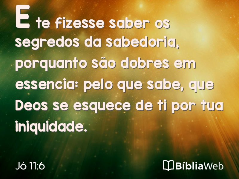 Jó 11:6 em imagem para compartilhar