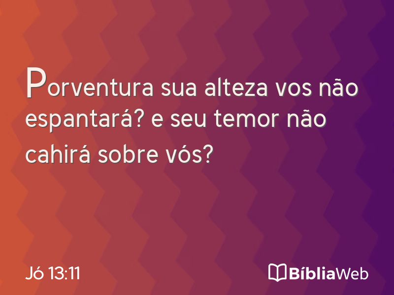 Jó 13:11 em imagem para compartilhar