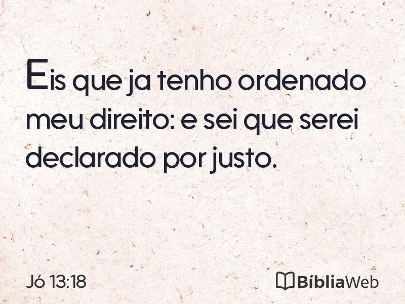 Jó 13:18 em imagem para compartilhar