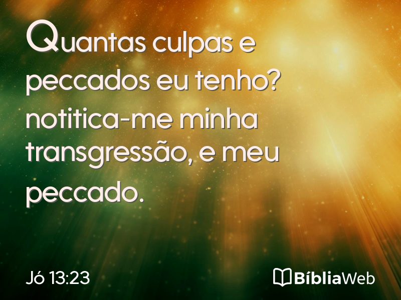 Jó 13:23 em imagem para compartilhar