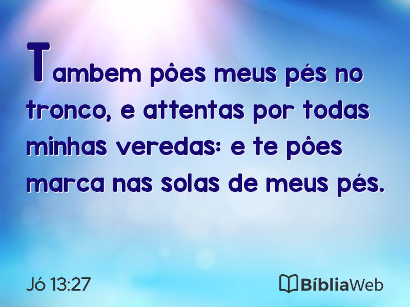 Jó 13:27 em imagem para compartilhar