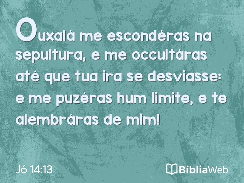 Jó 14:13 em imagem para compartilhar