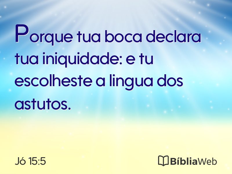 Jó 15:5 em imagem para compartilhar