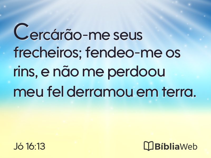Jó 16:13 em imagem para compartilhar