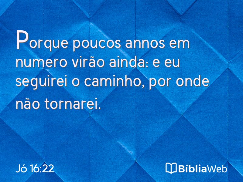 Jó 16:22 em imagem para compartilhar