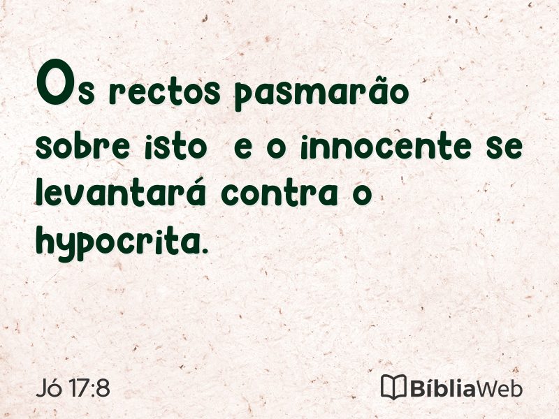 Jó 17:8 em imagem para compartilhar