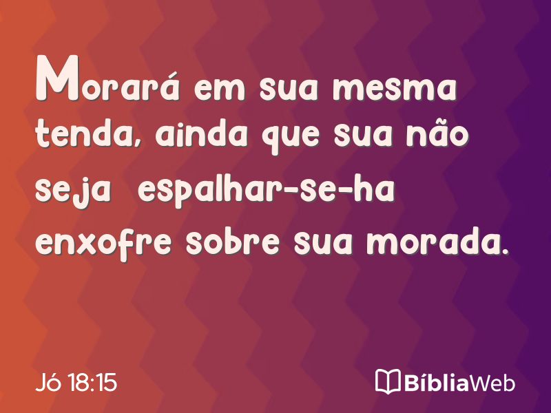 Jó 18:15 em imagem para compartilhar