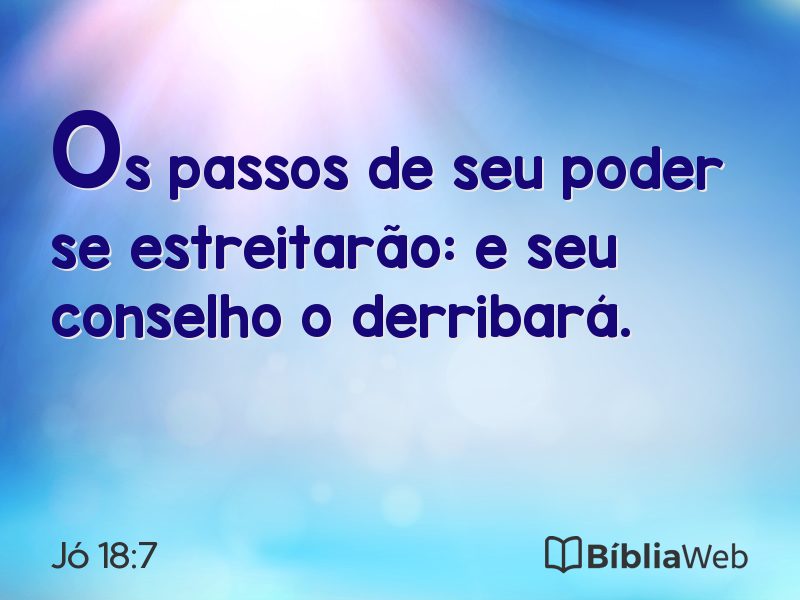 Jó 18:7 em imagem para compartilhar