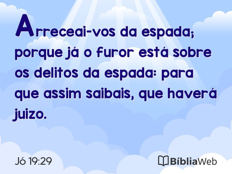 Jó 19:29 em imagem para compartilhar