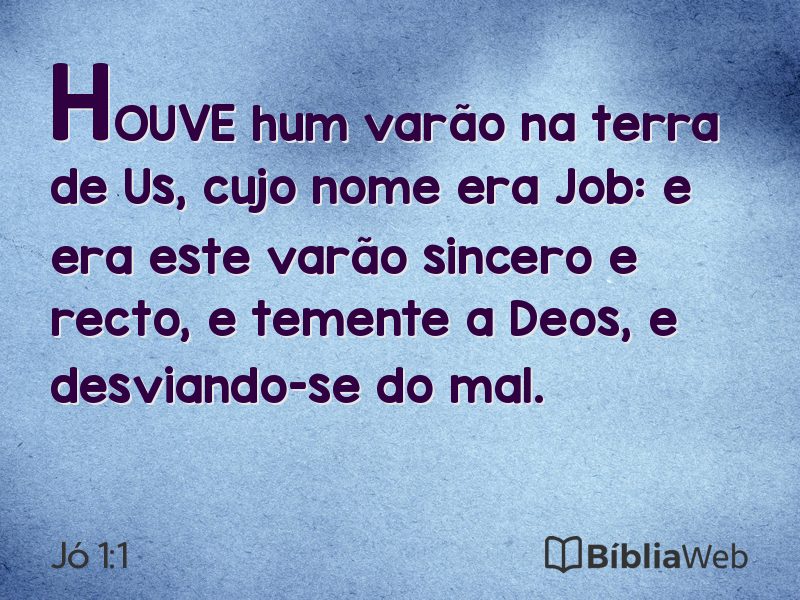 Jó 1:1 em imagem para compartilhar