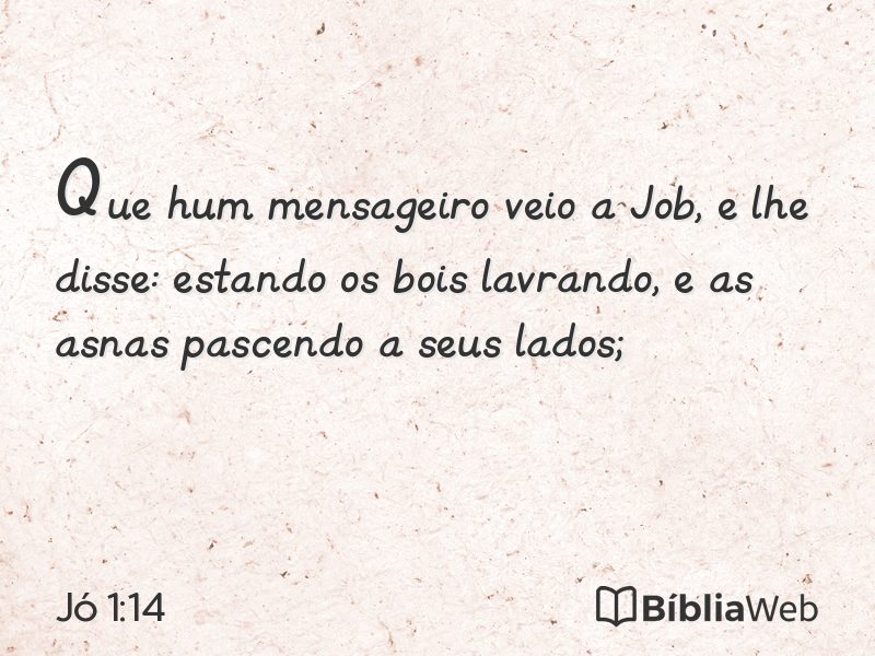 Jó 1:14 em imagem para compartilhar