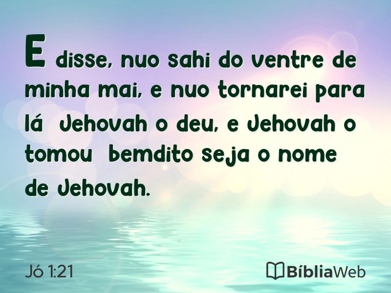 Jó 1:21 em imagem para compartilhar