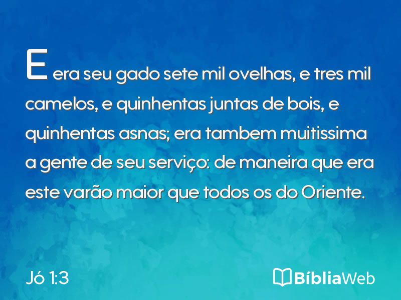 Jó 1:3 em imagem para compartilhar