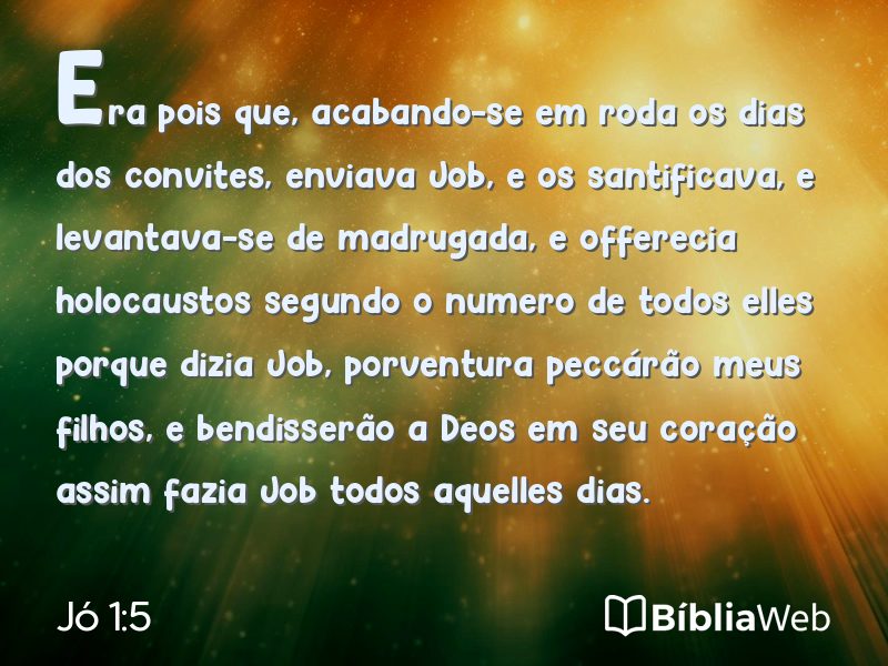 Jó 1:5 em imagem para compartilhar