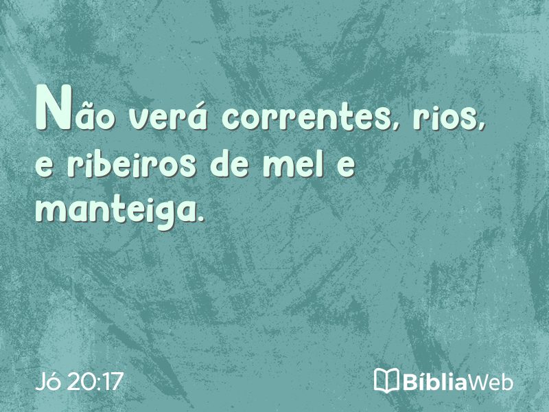 Jó 20:17 em imagem para compartilhar