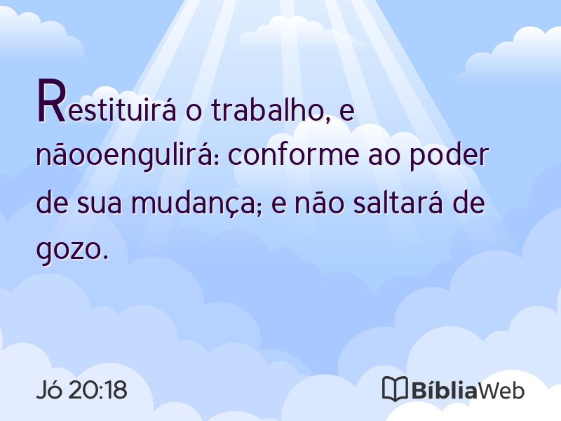 Jó 20:18 em imagem para compartilhar