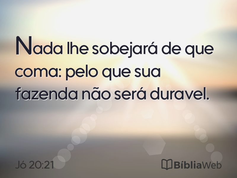 Jó 20:21 em imagem para compartilhar