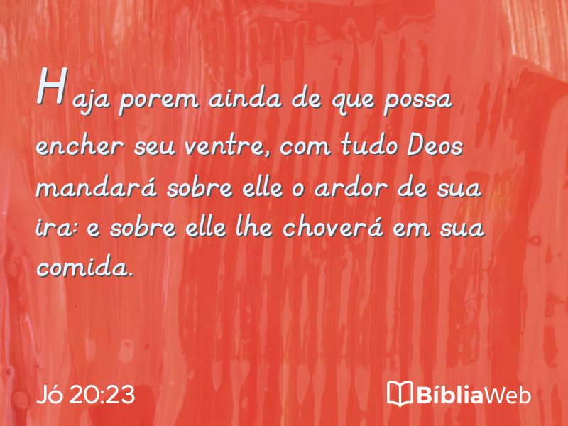 Jó 20:23 em imagem para compartilhar