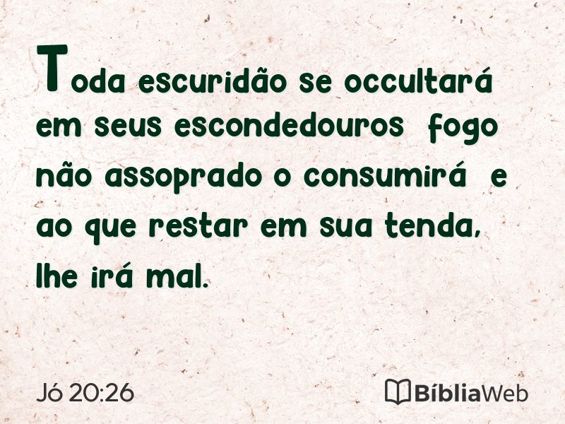 Jó 20:26 em imagem para compartilhar