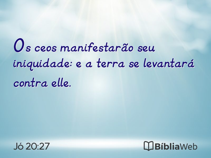 Jó 20:27 em imagem para compartilhar