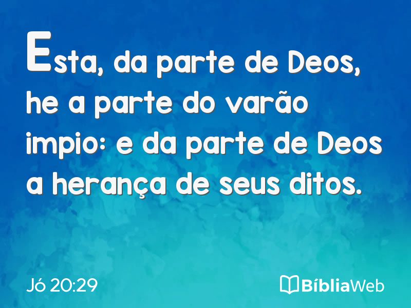 Jó 20:29 em imagem para compartilhar