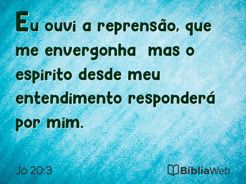 Jó 20:3 em imagem para compartilhar