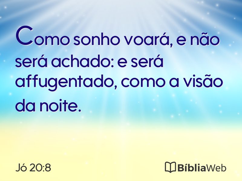 Jó 20:8 em imagem para compartilhar