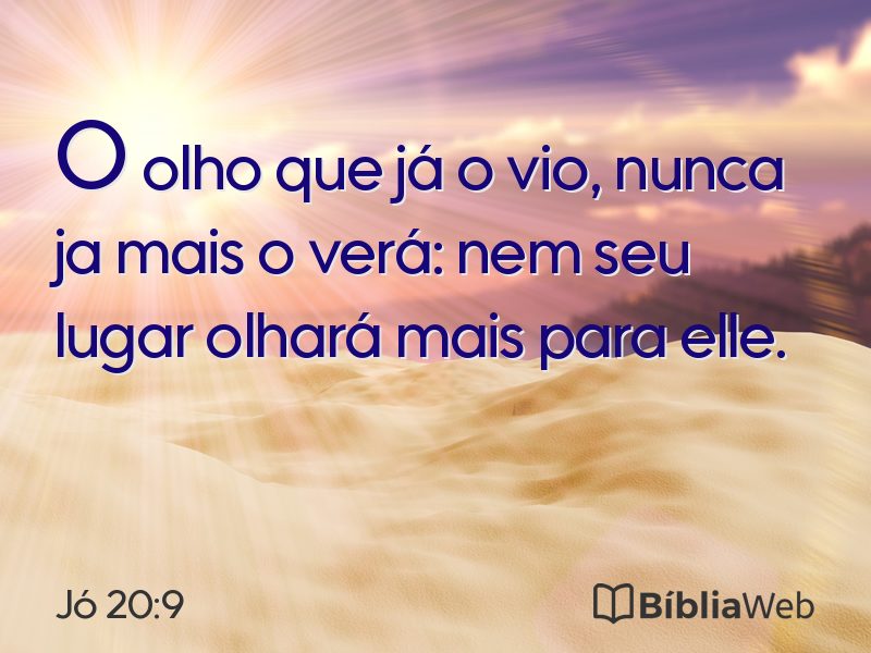 Jó 20:9 em imagem para compartilhar
